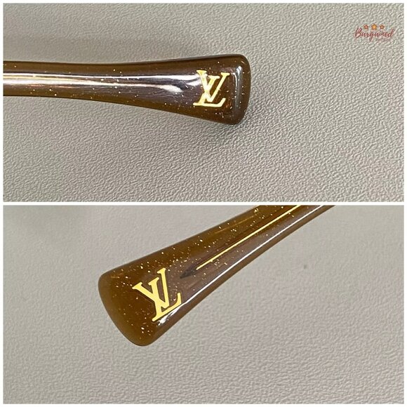 Auth LOUIS VUITTON Honey Speckling Acetate Frame Oversized Soupcon GM Sunglasses - Picture 9 of 13